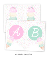 Ice Cream Baby Shower Banner